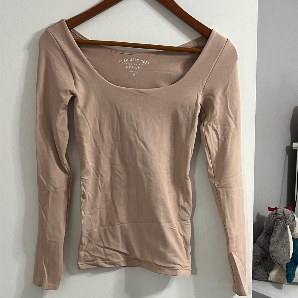 Aeropostale Women's Long Sleeve Top - Soft Beige